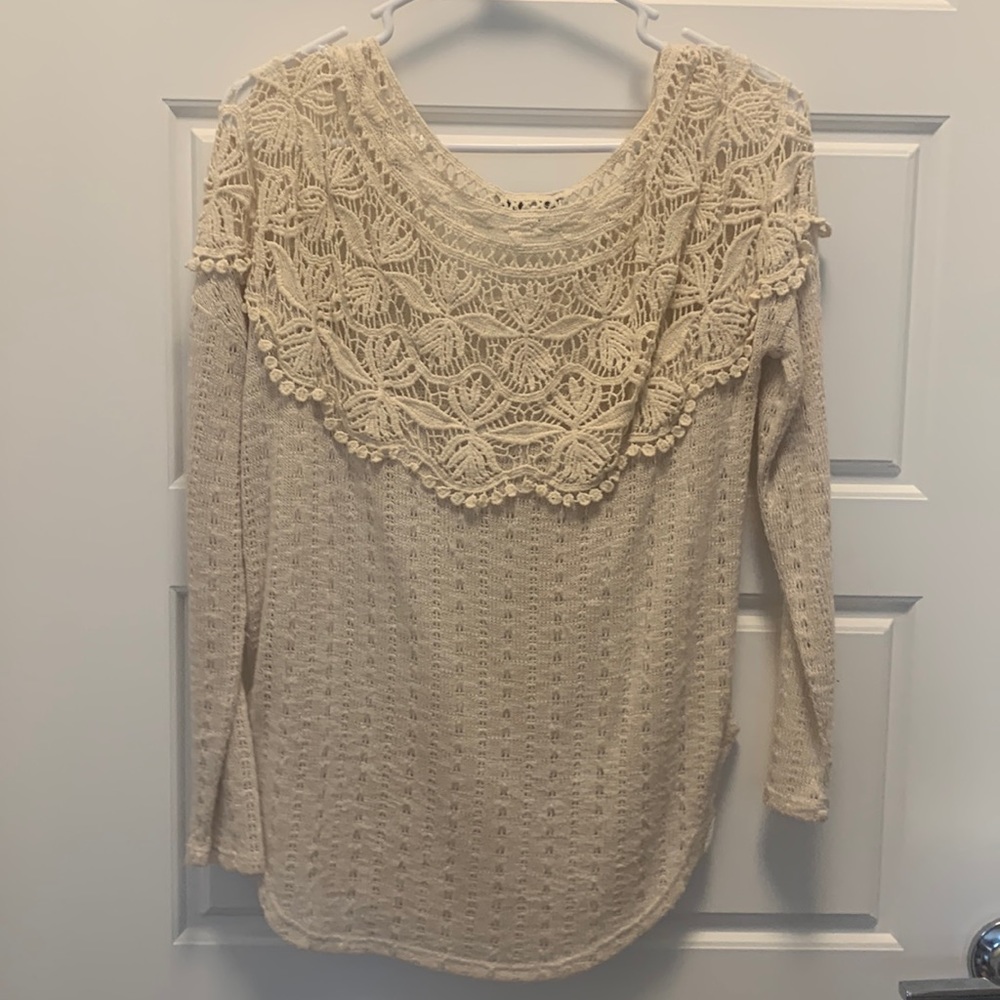 MOA MOA LACE BACK SWEATER